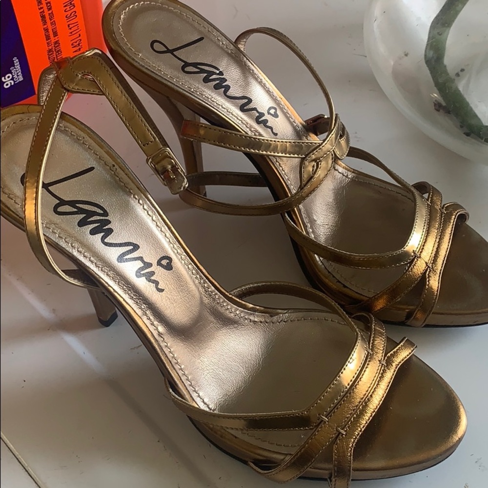 Lanvin Bronze Ankle Strap Sandals